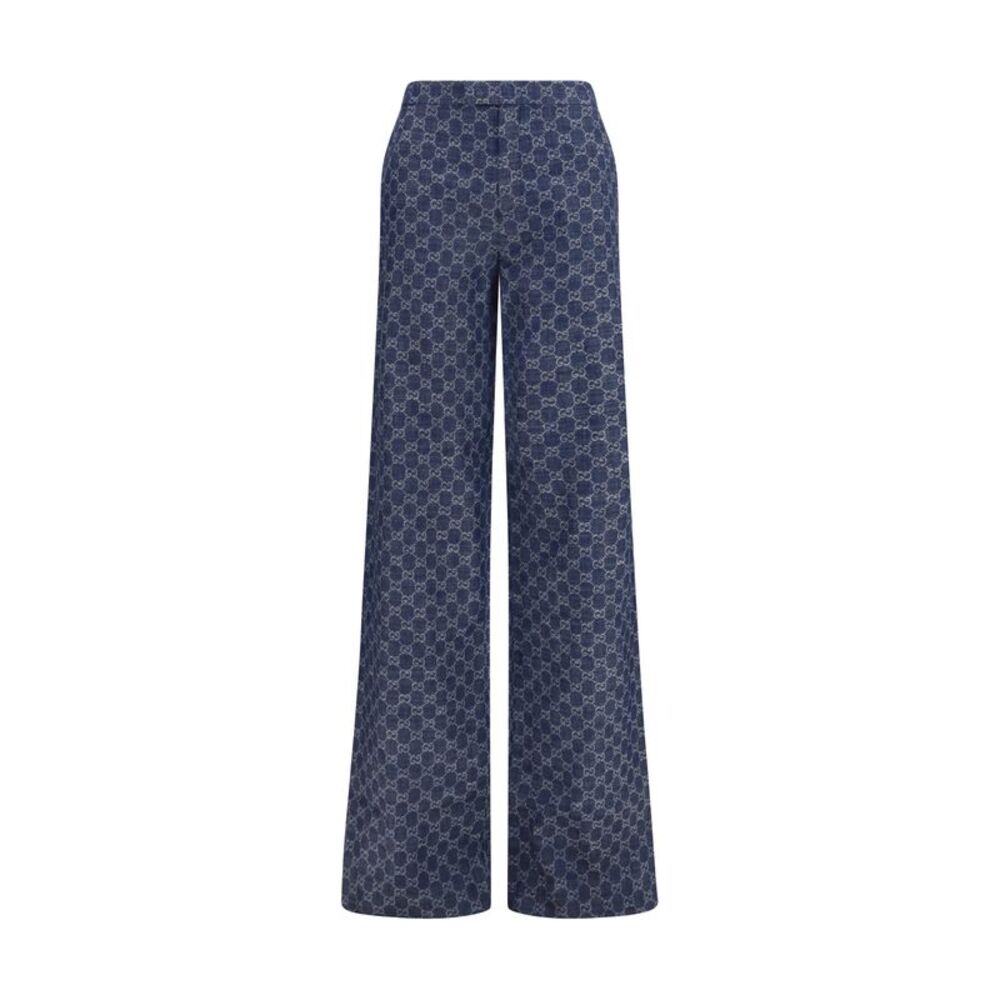 Gucci Women Gg Cotton Jacquard Denim Pants